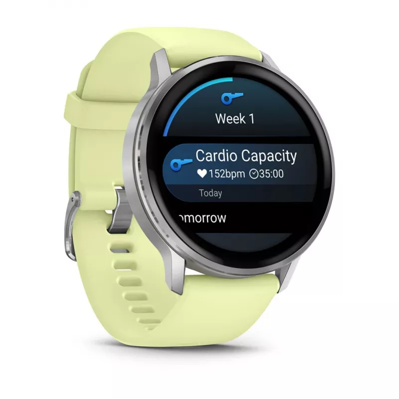 Garmin Venu 010-03014-02 Smartwatch / Sportuhr 3,56 cm (1,4 inch) AMOLED 45 mm Digital 454 x 454 Pixel Touchscreen Silber Wi-Fi GPS (Satellit)