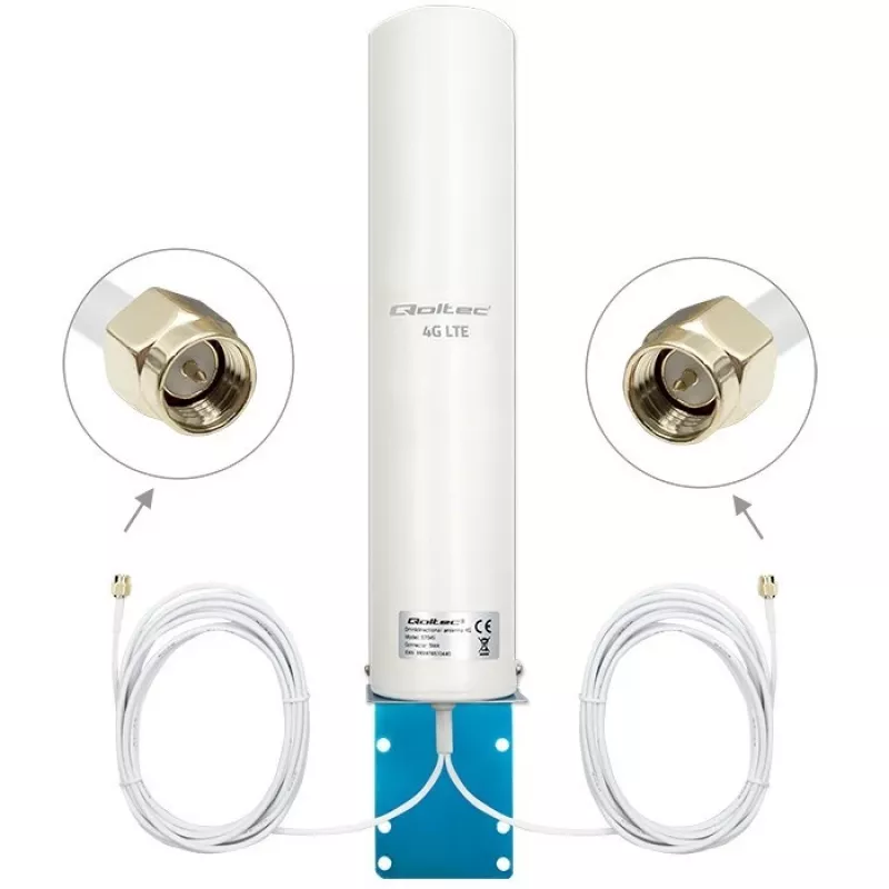 Rundstrahlende 4G-LTE-Doppelantenne QOLTEC 57045 12 dBi