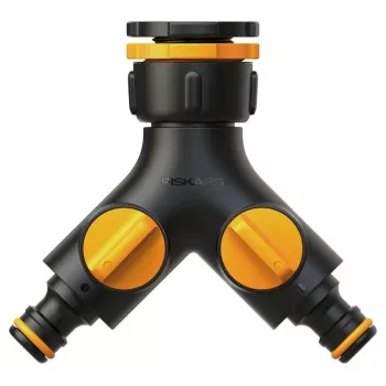 Fiskars 1027061 Wasserschlauch-Anschlussstück Hahnverbinder Schwarz, Orange 1 Stück