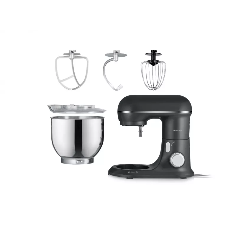 Küchenmaschine SEVERIN KM 3899 — 1200 W, 5,3 L Edelstahlschüssel, Schwarz