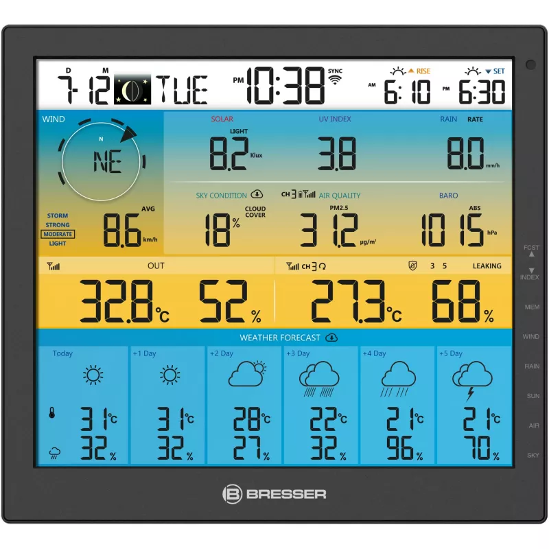 Digitale Wetterstation Bresser Optics 7003220 Schwarz LCD Wi-Fi
