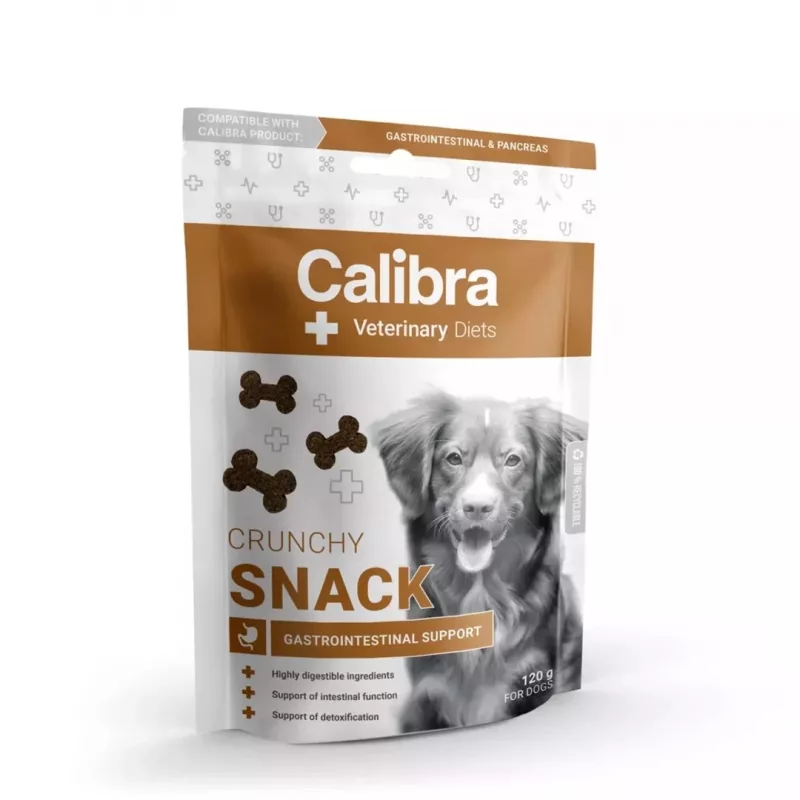 Hundeleckerli Calibra Veterinary Diets Crunchy Snack Gastrointestinal 120 g — funktional, getreidefrei, Fischgeschmack