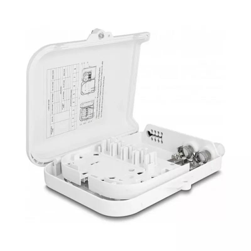 DeLOCK Glasfaserverteilerbox 8 Port wasserdicht Weiß