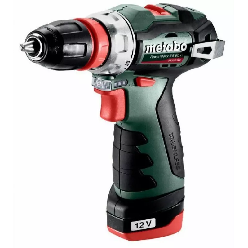 Pistolengriffbohrer Metabo PowerMaxx BS BL Q, 12V, 2Ah, 1500 U/min, 900g