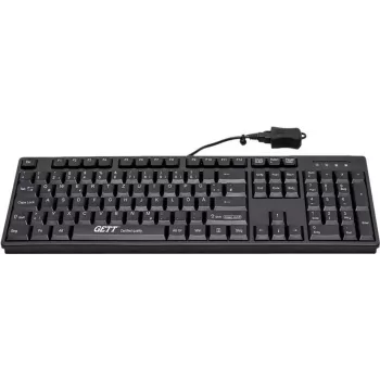 Kabelgebundene USB-Tastatur GETT GCQ CleanType Easy Basic — 105 Tasten, wasserdicht, antimikrobiell