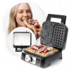Waffeleisen PROMIS WAP1600 – 2-rechteckige Portionen Platten, 1200 W, antihaftbeschichtet, Thermostat, kühlbleibender Griff, LED-Anzeigen