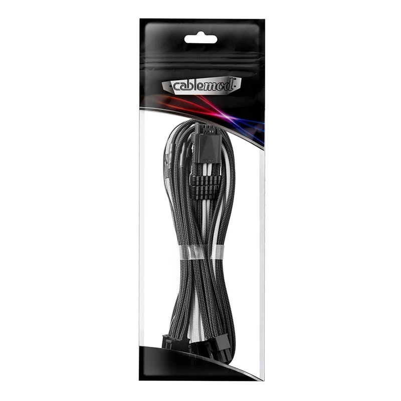 CableMod C-Series PRO ModMesh Sleeved 12VHPWR StealthSense - Stromkabel-Set - Schwarz/Weiß (CM-PCSR-16P3-N60KKW-5PK-R)