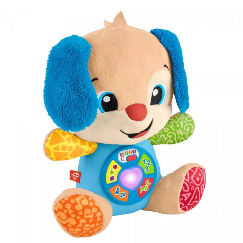 Interaktives Lernspielzeug MATTEL Fisher-Price Lern- und Lachwelpe JFD27 – Lichter, Geräusche, Tasten für frühes Lernen