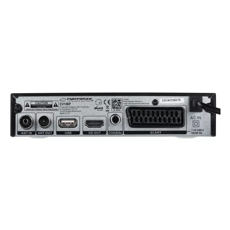 Dekoder Tuner TV DVB-T2 Hevc H.265 Kabel HDMI
