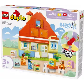 Bauspielzeug LEGO Bluey Familienhaus mit Gedächtnisspiel 10459 — 83 Teile, 3 Minifiguren, Alter 3+