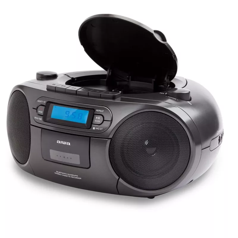 Tragbares Stereo-System Aiwa BBTC-550BK Digital 6 W FM PLL Schwarz