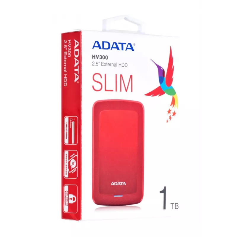 ADATA HV300 externe Festplatte 1 TB 2,5 Zoll USB 3.2 Gen 1 (3.1 Gen 1) Rot