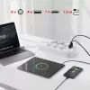 Steckdosenleiste MACLEAN MCE389 W — 6 Steckdosen, 4×USB-A, 1×USB-C, 2500W, 110–240V, 1,5 m Kabel, weiß