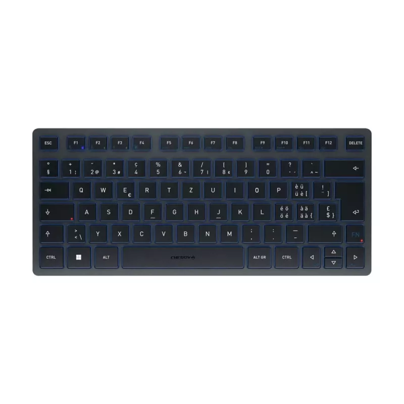 Bluetooth-Tastatur CHERRY KW 7100 MINI BT QWERTZ Schweizer Blau Wireless