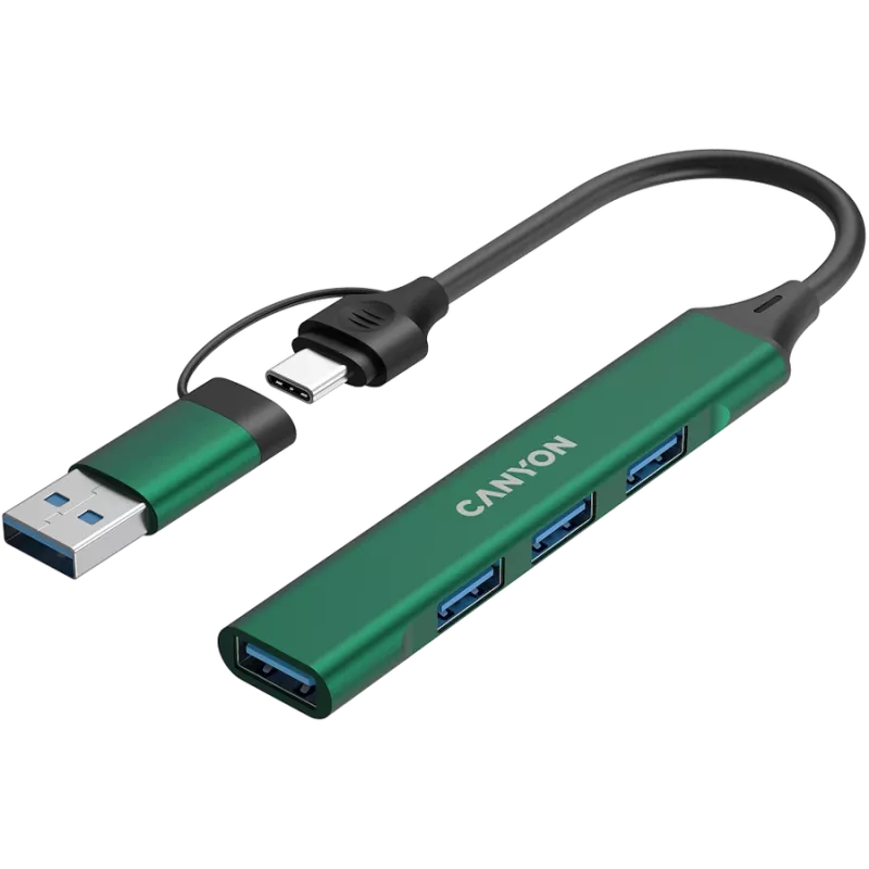 CANYON Hub DS-02 4in1 USB-A/C Grün