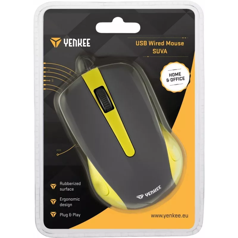 USB kabelgebundene Maus, 3 Tasten, gummierte Oberfläche