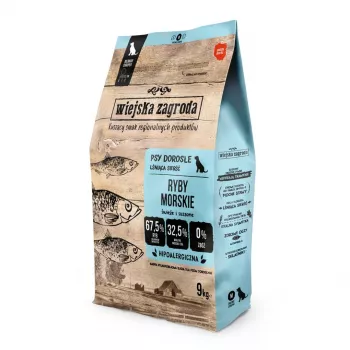 Trockenfutter für Hunde wiejskazagroda Sea Fish Crunchy M 9 kg — Adult Maintenance, Fischgeschmack, 32 % Protein, 21 % Fett