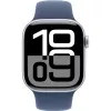 APPLE Watch Series 10 GPS 42 mm Silbernes Aluminiumgehäuse mit Denim Sportarmband – S/M