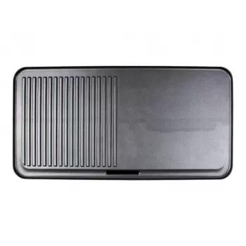 Elektrischer Tischgrill Rommelsbacher BBQ 2003 — 1900 W, 50×25 cm, gerippt + Teppanyaki, stufenloser Thermostat, silber/schwarz