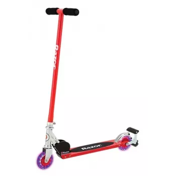 Klassischer Roller Razor S Spark Sport — Stahlrahmen, faltbar, 2 Räder, Fußbremse, für Kinder ab 8 Jahren, maximale Belastung 100 kg, schwarz/rot
