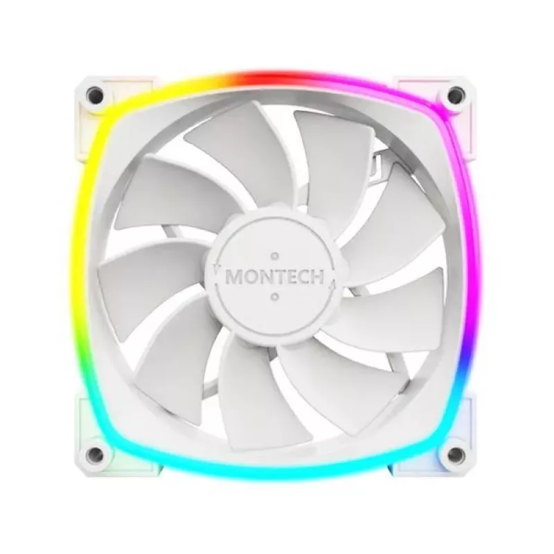 Montech RX120 PWM Computergehäuselüfter 12 cm Weiß 3 Stück