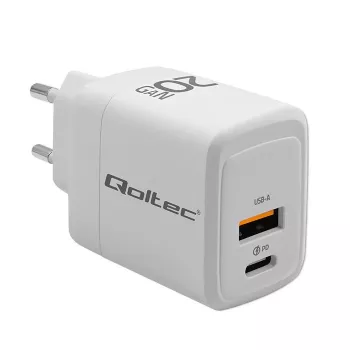 GaN-Ladegerät QOLTEC 51823 20W USB-Netzteil, 5V/20V Ausgang
