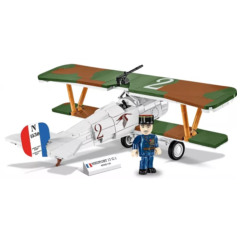 Konstruktionsset Cobi Blocks Nieuport 17 C.1 277 Stück — Modellflugzeug-Bausatz, Sammelbares Steckbaustein-Set