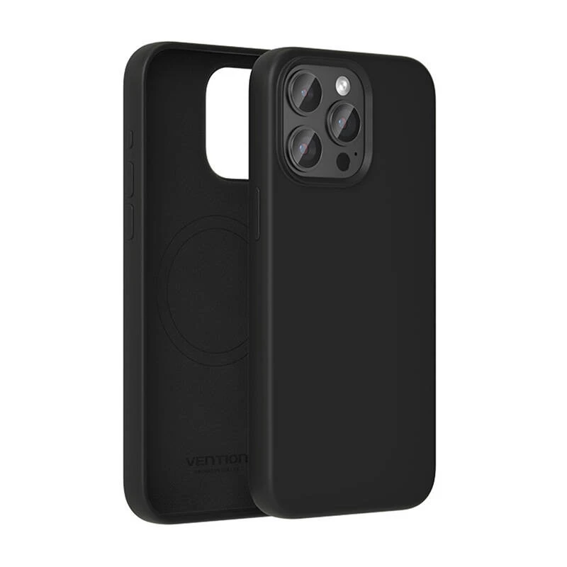 Schutzhülle aus Silikon Vention KUFB0-40 für iPhone 15 Pro Max — schwarze Soft-Touch-Hülle