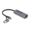 DeLOCK 64282 Laptop-Dockingstation & Portreplikator Kabelgebunden USB 3.2 Gen 1 (3.1 Gen 1) Type-C Grau (64282)
