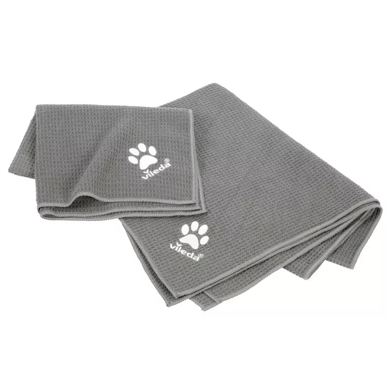 Handtuch VILEDA Pet Wipes 172650 450x700 mm, Polyester, maschinenwaschbar, grau