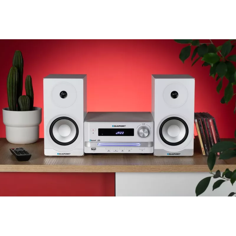 Home Audio Mikrosystem BLAUPUNKT MS16BT 15 W, CD/USB/MP3, Bluetooth, FM RDS, Weiß