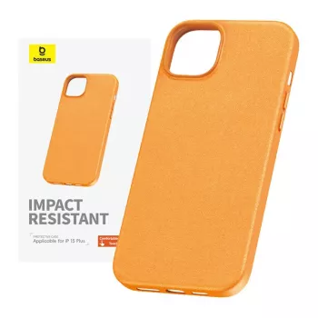 Handyhülle für iPhone 15 Plus Baseus Fauxther Serie (Orange)