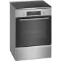 Bosch Herd HLS79Y351U Serie 6 Kochfeld Induktion, Backofen Elektro, Edelstahl, Breite 60 cm, Grillen, LCD, 63 L, Tiefe 60 cm