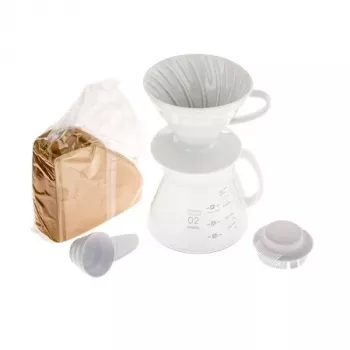 Papier-Kaffeefilter HARIO für runden HARIO-Kaffeemaschine, 100 Stück, weiß