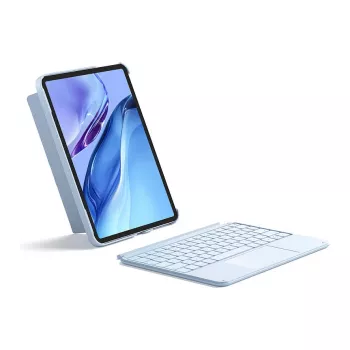 Tastatur Inateck KB04122 QWERTZ Bluetooth mit Touchpad, integriertem 500 mAh Akku, blau