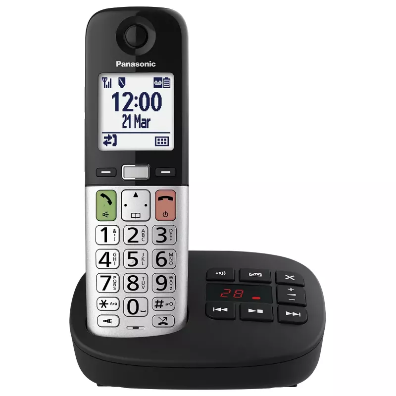 DECT-Telefon Panasonic KX-TGU430 schnurloses Handgerät, Freisprechfunktion, Anruferkennung, 2,4-Zoll-Display, 1000-Einträge-Telefonbuch, grau/schwarz