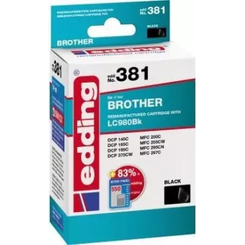 EDDING Druckerpatrone EDD-381 14 ml für Brother LC980 schwarz REMAN