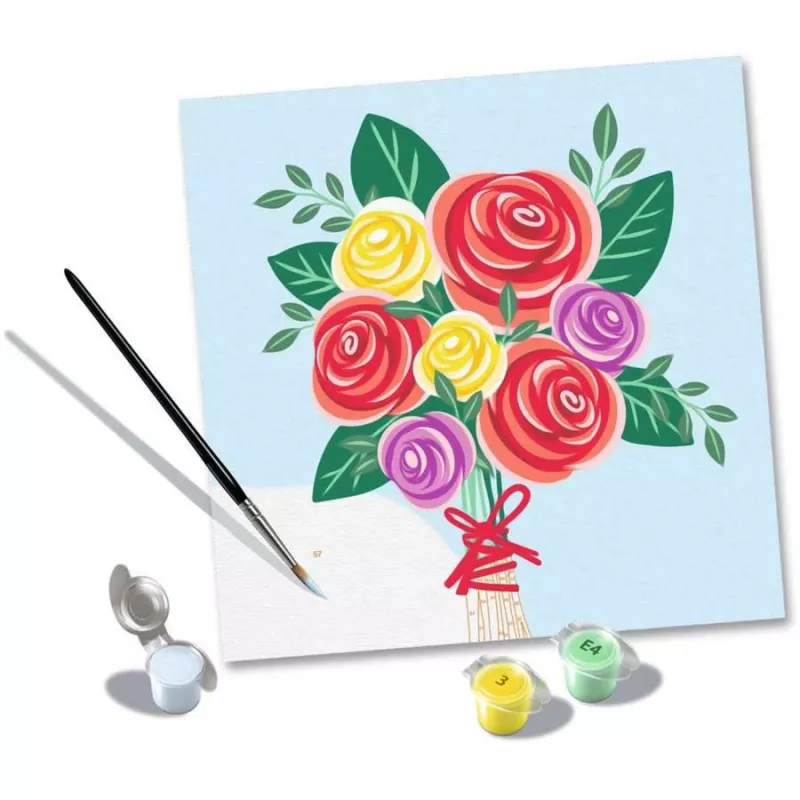 Ravensburger Malset CreArt – Rosenbouquet, Malen-nach-Zahlen-Set (Modell 25520)