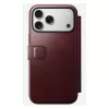 Handyhülle Nomad Modern Leather Folio für iPhone 17 Pro Max — Leder, TPU, PC, Aluminium, Burgund, 16 cm (6,3 Zoll)