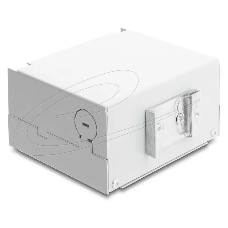 Patchpanel DELOCK 6‑Port für SC Simplex oder LC Duplex, grau Metall, Hutschienenmontage