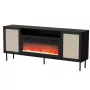 JUTA EF Kommode + electric Kamin 202x39.5x85 schwarz + linol calabria
