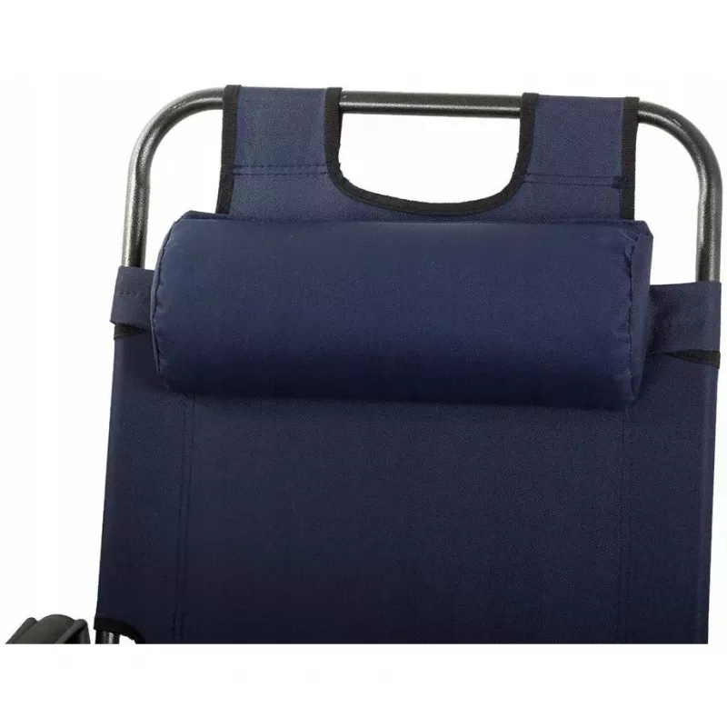 Faltbarer Gartenliege mit Kissen Black Forest, Navy Blau