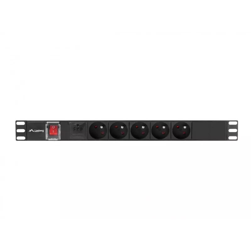 Lanberg PDU-05E-0200-IEC-BK Stromverteilereinheit (PDU) 5 AC-Ausgänge 1U Schwarz