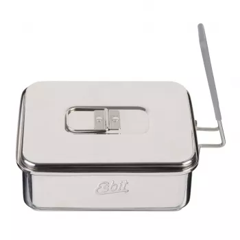 Camping-Kochset ESBIT CS1100ST — Aluminium und Edelstahl, 1,1 L, 659 g, Schwarz/Silber