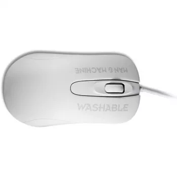 Kabelgebundene beidhändige optische Maus ManMachine Man & Machine C Maus — USB Typ-A, Laser 1000 DPI, 3 Tasten, Scrollrad (hygienisches Weiß)