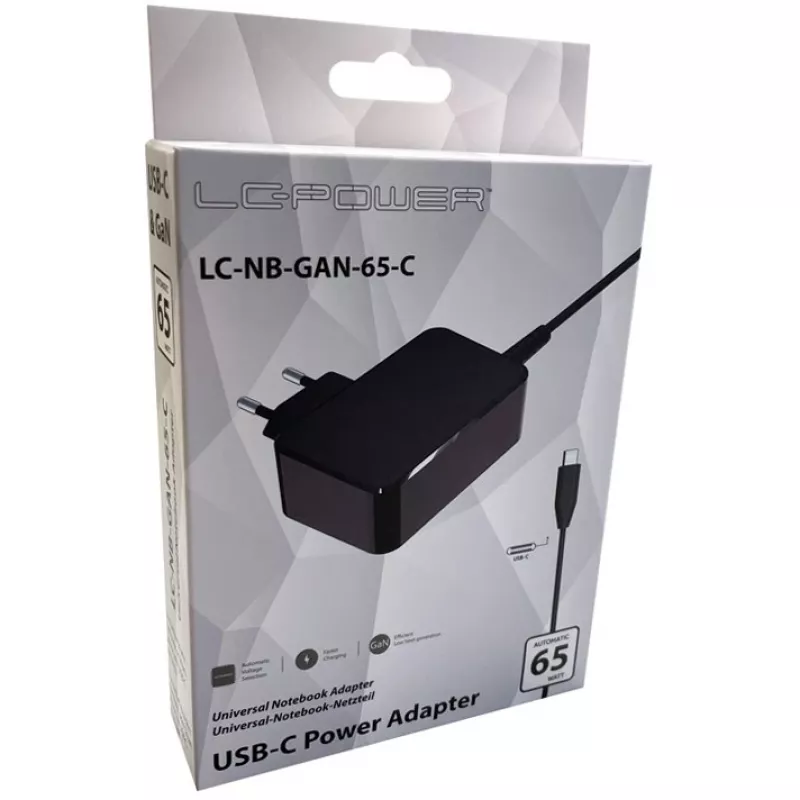 Mobiler Gerätelader LC-Power LC-NB-GAN-65-C Laptop Schwarz AC Indoor