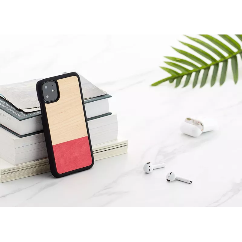 Smartphone-Hülle man and wood für iPhone 11 — Schwarz, asymmetrisches Design