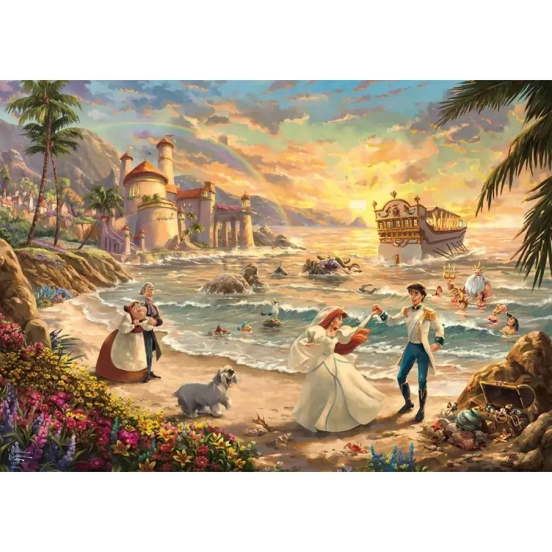 Thomas Kinkade Studios: Disney Dreams Collection - The Little Mermaid Celebration of Love, Puzzle 1000 Teile
