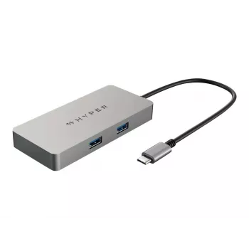 HYPER HDMB2 Interface Hub USB 3.2 Gen 1 (3.1 Gen 1) Type-C 5000 Mbit/s Edelstahl