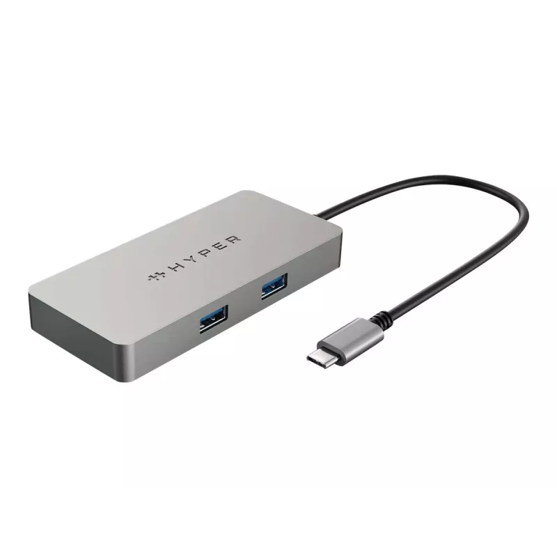 HYPER HDMB2 Interface Hub USB 3.2 Gen 1 (3.1 Gen 1) Type-C 5000 Mbit/s Edelstahl